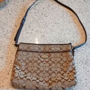 Coach Tan and Brown Crossbody Bag